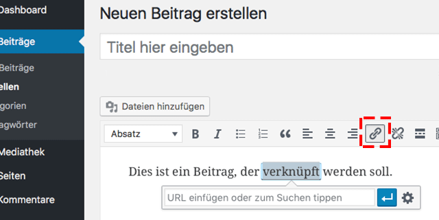 interne Verlinkung setzen mit WordPress