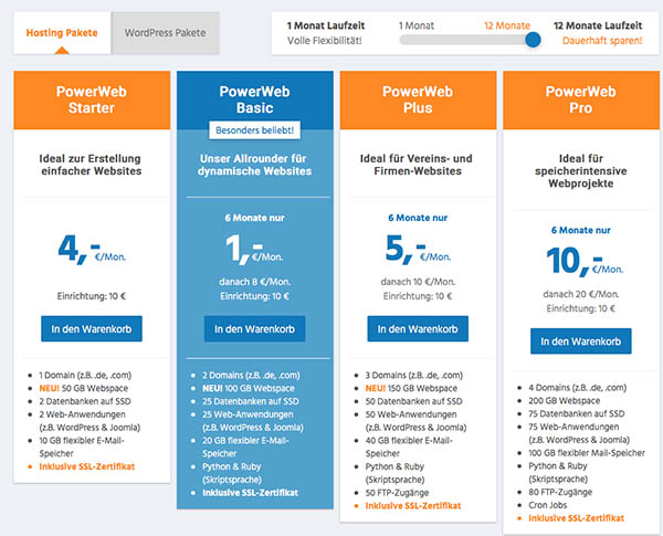 Webhosting-Pakete