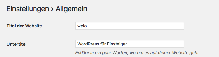 Seitentitel einstellen mit WordPress