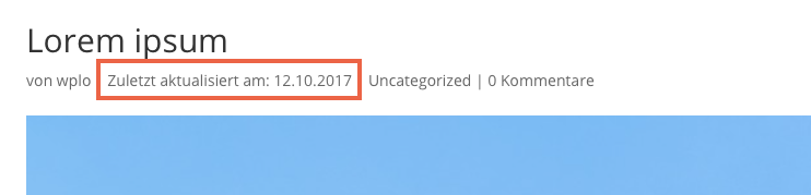 Divi Datum zuletzt aktualisiert am anzeigen